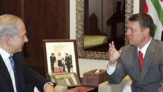 رئيس الوزراء الإسرائيلي بنيامين نتنياهو وعاهل الأردن الملك عبد الله