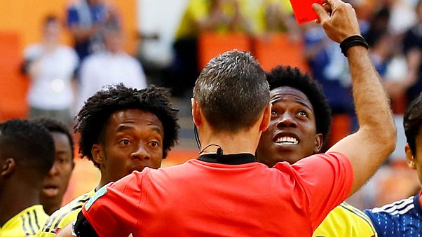 أول بطاقة حمراء للمونديال في وجه لاعب كولومبي أمام اليابان أول بطاقة حمراء للمونديال في وجه لاعب كولومبي أمام اليابان