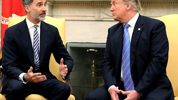 Reis de Espanha na Casa Branca com Trump Reis de Espanha na Casa Branca com Trump