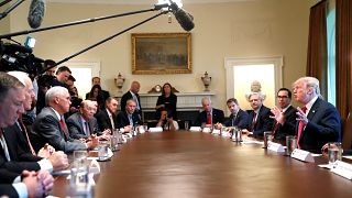Trump reunido con sus asesores en la Casa Blanca