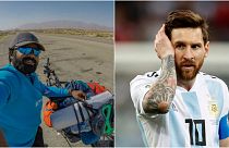 Messi'yi izlemek için Hindistan'dan Rusya'ya bisikletle gitti