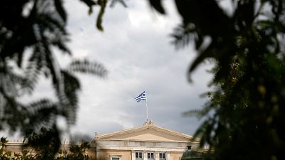 Görög zászló az athéni parlament épületén
