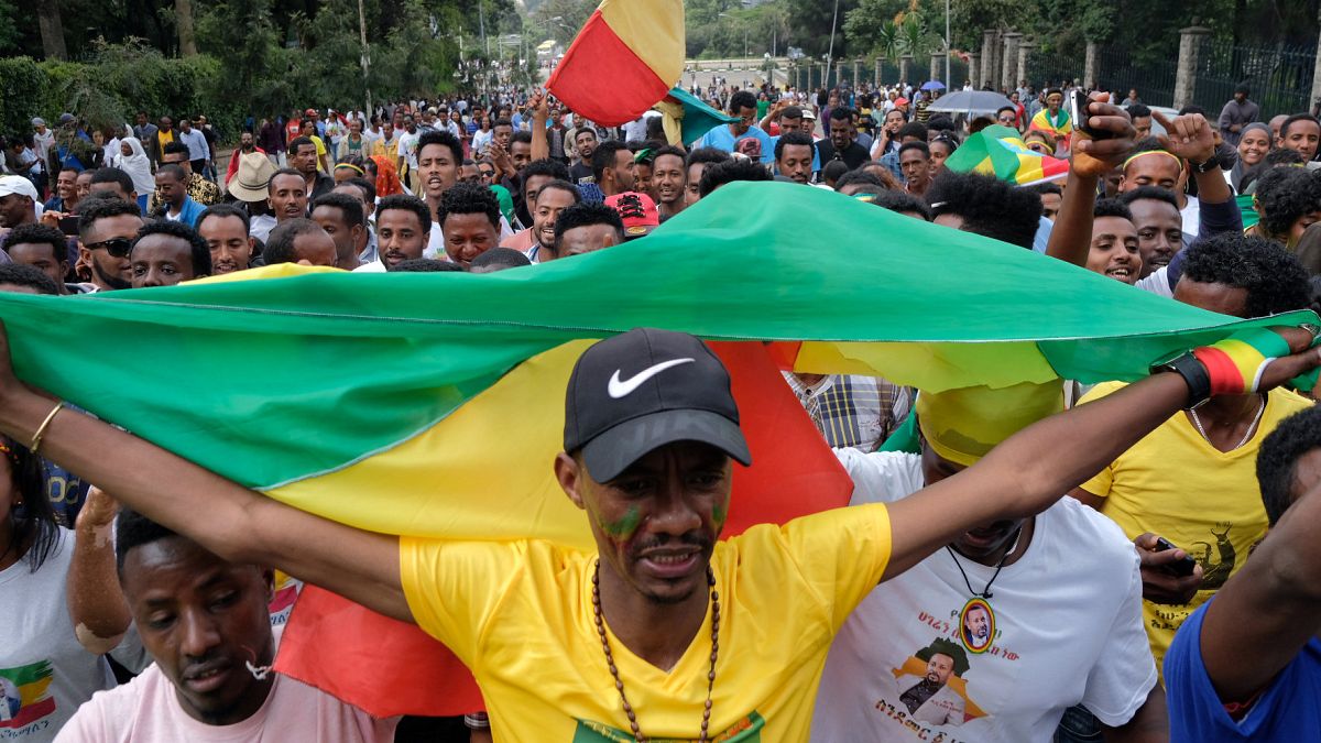 Thousands attend a rally for Ethiopia's new PM