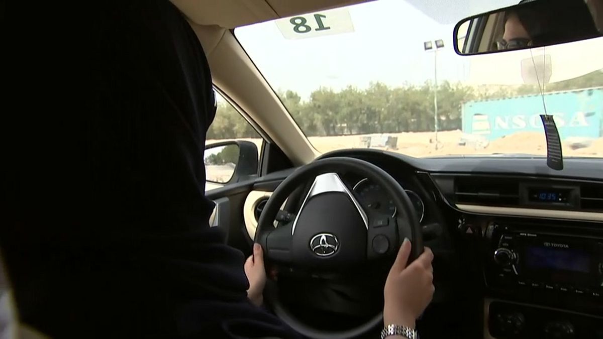 A Saudi Arabian woman driving