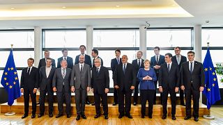 Líderes de la UE posan en Bruselas