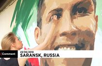 Ronaldo mural greets Portugal in Saransk