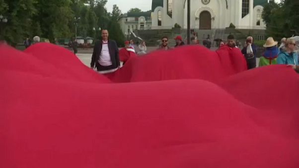 Adeptos marroquinos festejam em Caliningrado Adeptos marroquinos festejam em Caliningrado