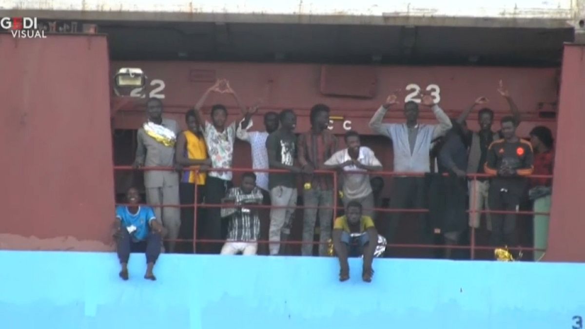 Rescued migrants remained stranded at sea