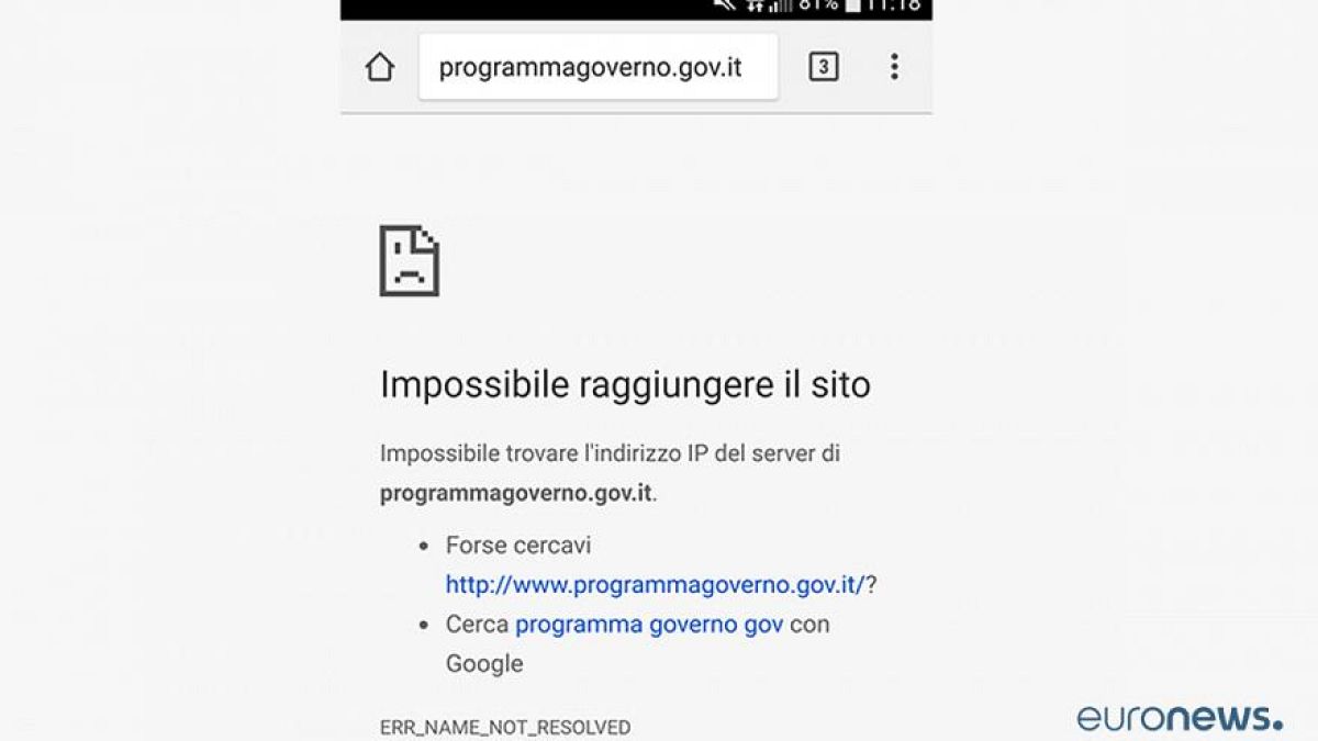 Keiner weiß, warum: Website über Fortschritt italienischer Regierung offline