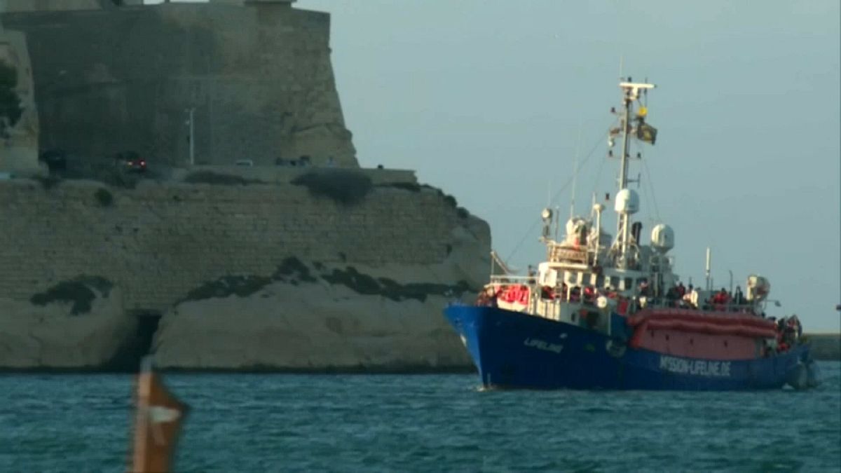 Migrants on Lifeline ship arrive in Malta