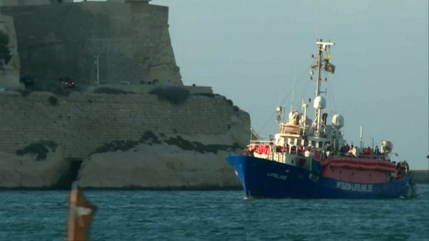 Migrants on Lifeline ship arrive in Malta Migrants on Lifeline ship arrive in Malta