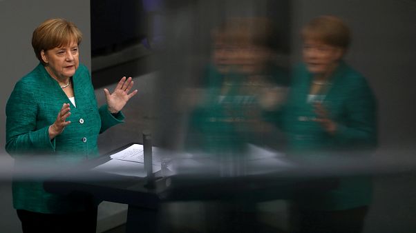 Merkel bei ihrer Regierungserklärung am 28.06.2018 in Berlin Merkel bei ihrer Regierungserklärung am 28.06.2018 in Berlin