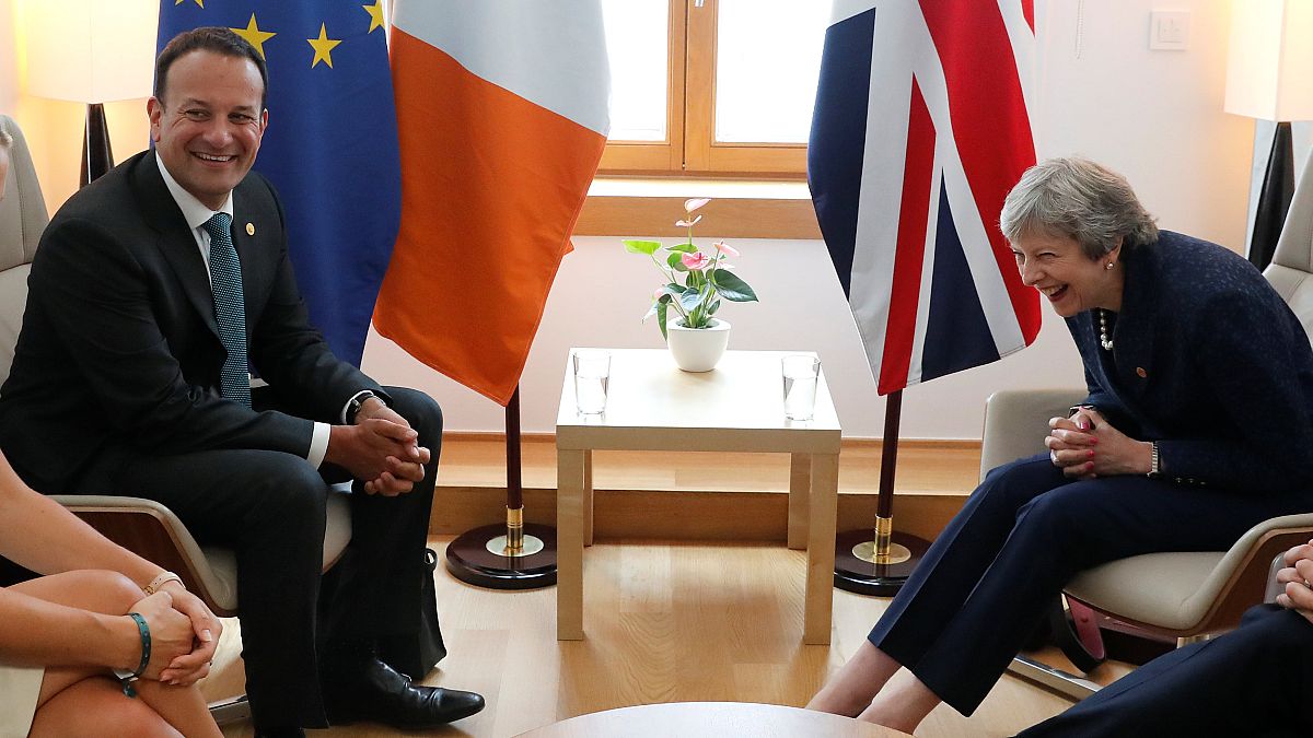 Theresa May with Irish Prime Minister Leo Varadkar