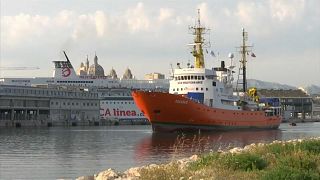 The charity migrant rescue vessel Aquarius