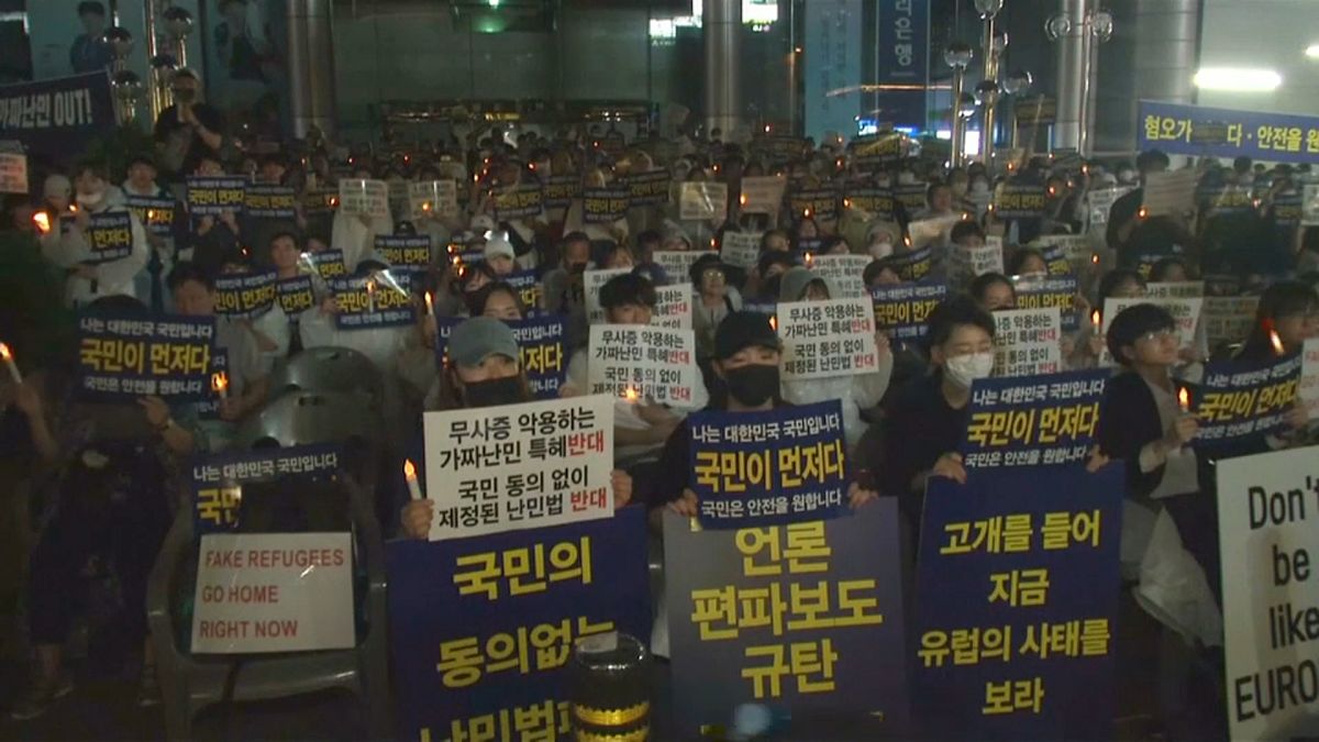 مظاهرات في كوريا الجنوبية بسبب اللاجئين اليمنيين