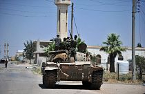 A regime tank in Deraa province