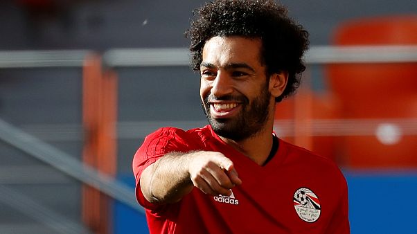 محمد صلاح خلال مرانه مع منتخب بلاده في إيكاترينبرج في روسيا محمد صلاح خلال مرانه مع منتخب بلاده في إيكاترينبرج في روسيا
