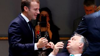 French President Emmanuel Macron Hungarian Prime Minister Viktor Orban