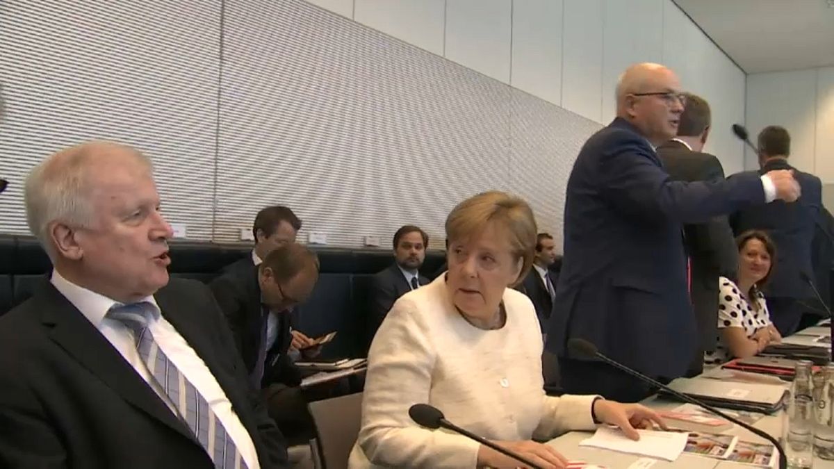 Horst Seehofer con Angela Merkel