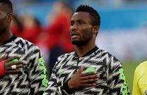 Nigeria's John Obi Mikel before the match against Argentina