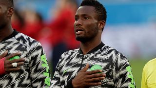 Nigeria's John Obi Mikel before the match against Argentina