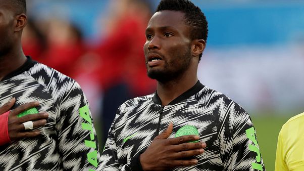 Nigeria's John Obi Mikel before the match against Argentina Nigeria's John Obi Mikel before the match against Argentina
