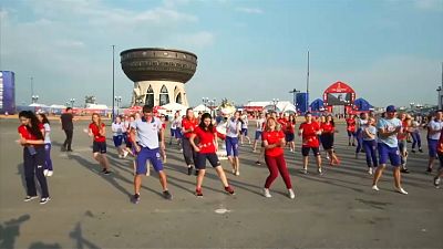 Foci-vb: flashmobbal búcsúztatták az önkéntesek Kazanyt