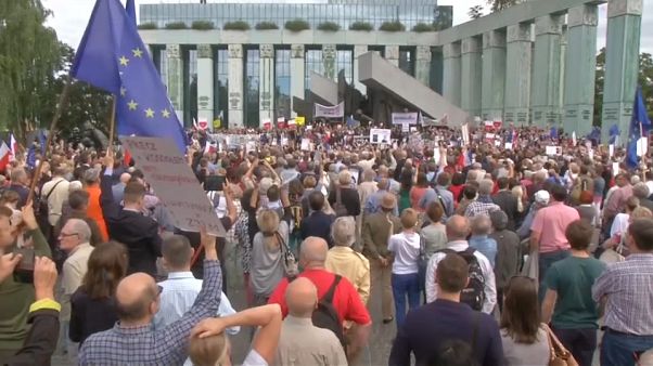 Protestas en Polonia por la reforma judicial del Gobierno Protestas en Polonia por la reforma judicial del Gobierno