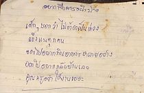 A handwritten note written by a diver during a rescue misssion in Thailand