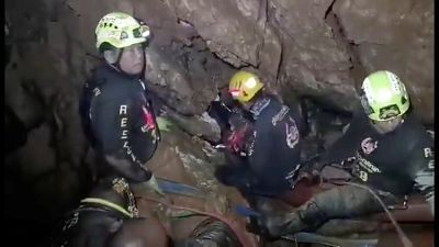 Rescuers looking for other ways in to the cave complex