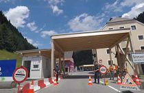 Temporäre Kontrollstation an der österreichischen Grenze (Brenner)