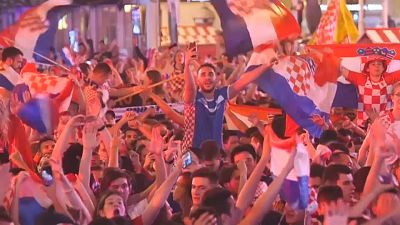 Kroatien feiert den Einzug ins Finale der Fußball-Weltmeisterschaft
