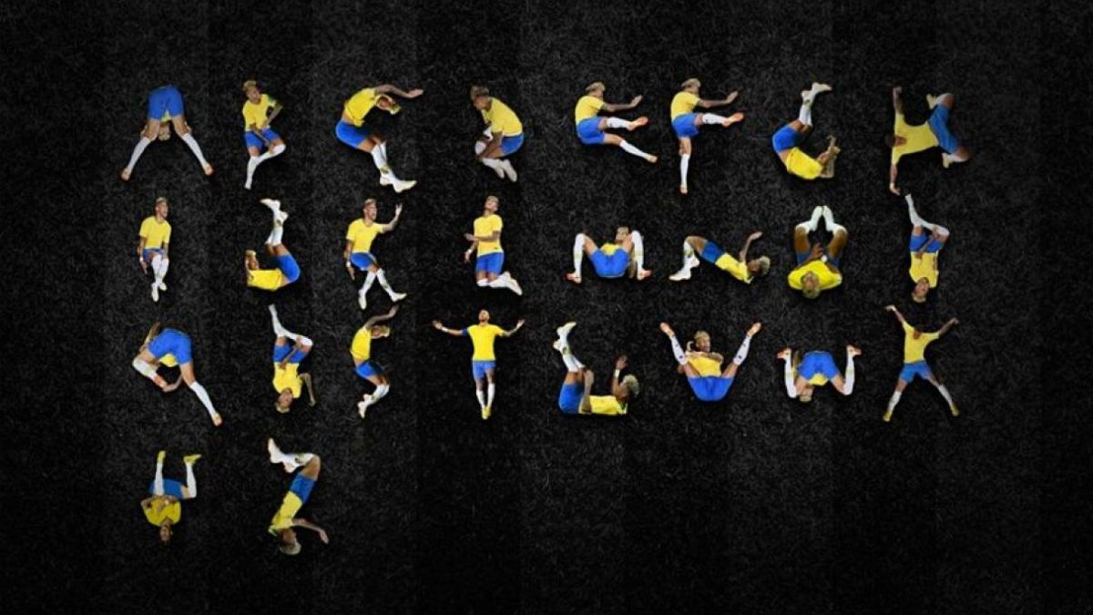 Designer crea intero alfabeto con le foto di Neymar che rotola