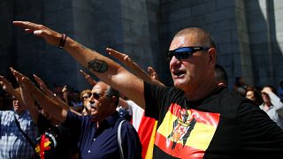 Etwa 1.000 Franco-Anhänger demonstrieren bei Madrid: 10 Fotos
