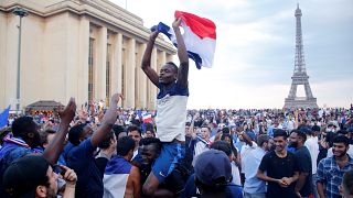شادمانی مردم فرانسه از قهرمانی تیم‌ ملی‌شان در جام‌جهانی روسیه