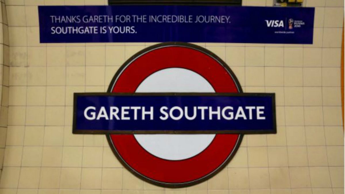 مترو لندن يضع اسم المدرب الإنكليزي ساوثغيت على إحدى المحطات 