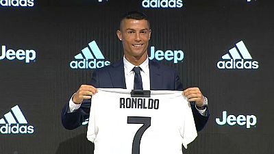 Cristiano Ronaldo lors de sa conférence de presse à la Juventus de Turin