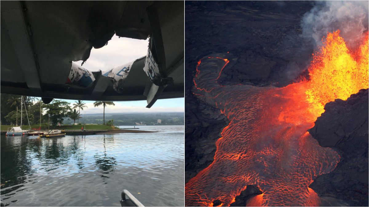 Hot lava smashes through roof of tourist boat 'leaving 23 injured'