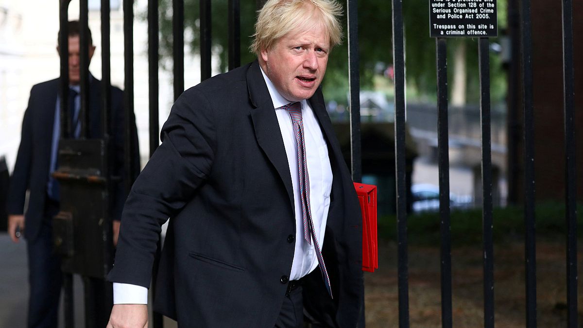 Boris Jonhson quittant 10 Downing Street