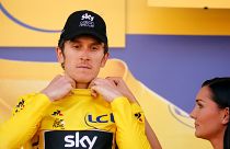 Geraint Thomas has grabbed yellow jersey after winning stage 11