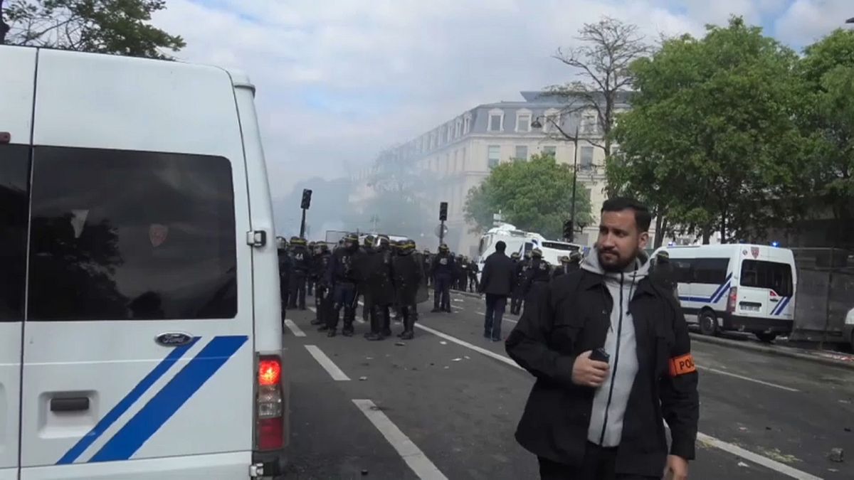 Советник Макрона избил демонстранта в Париже
