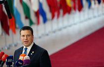 Estonia's Prime Minister Juri Ratas in Brussels, Belgium, June 28, 2018.