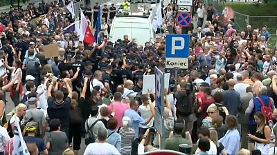 Protestas contra la reforma judicial en Polonia