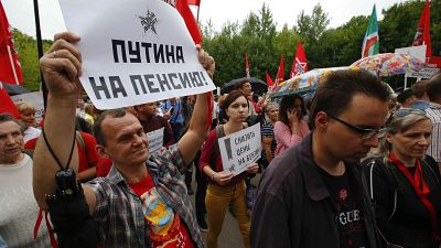 Moscow protest over government plan to increase the retirement age