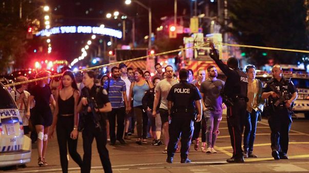 Near the scene of the Toronto shooting Near the scene of the Toronto shooting