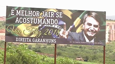 Affiche électorale du candidat Jair Bolsonaro à la présidence brésilienne