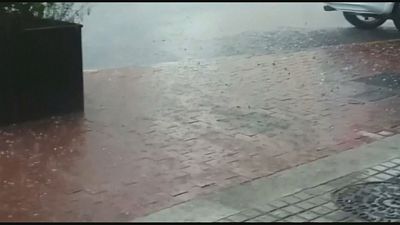Violent orage de grêle à Barcelone