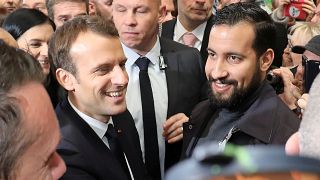 Emmanuel Macron és Alexandre Benalla egy párizsi rendezvényen februárban