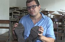 This university professor needs four months wages to repair his shoes