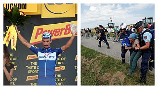 Tour: Julian Alaphilippe vence etapa afetada por protestos de agricultores